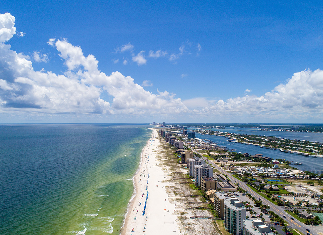 Contact - Aerial View of Perdido Key Beach in Pensacola, Florida on a Sunny Day